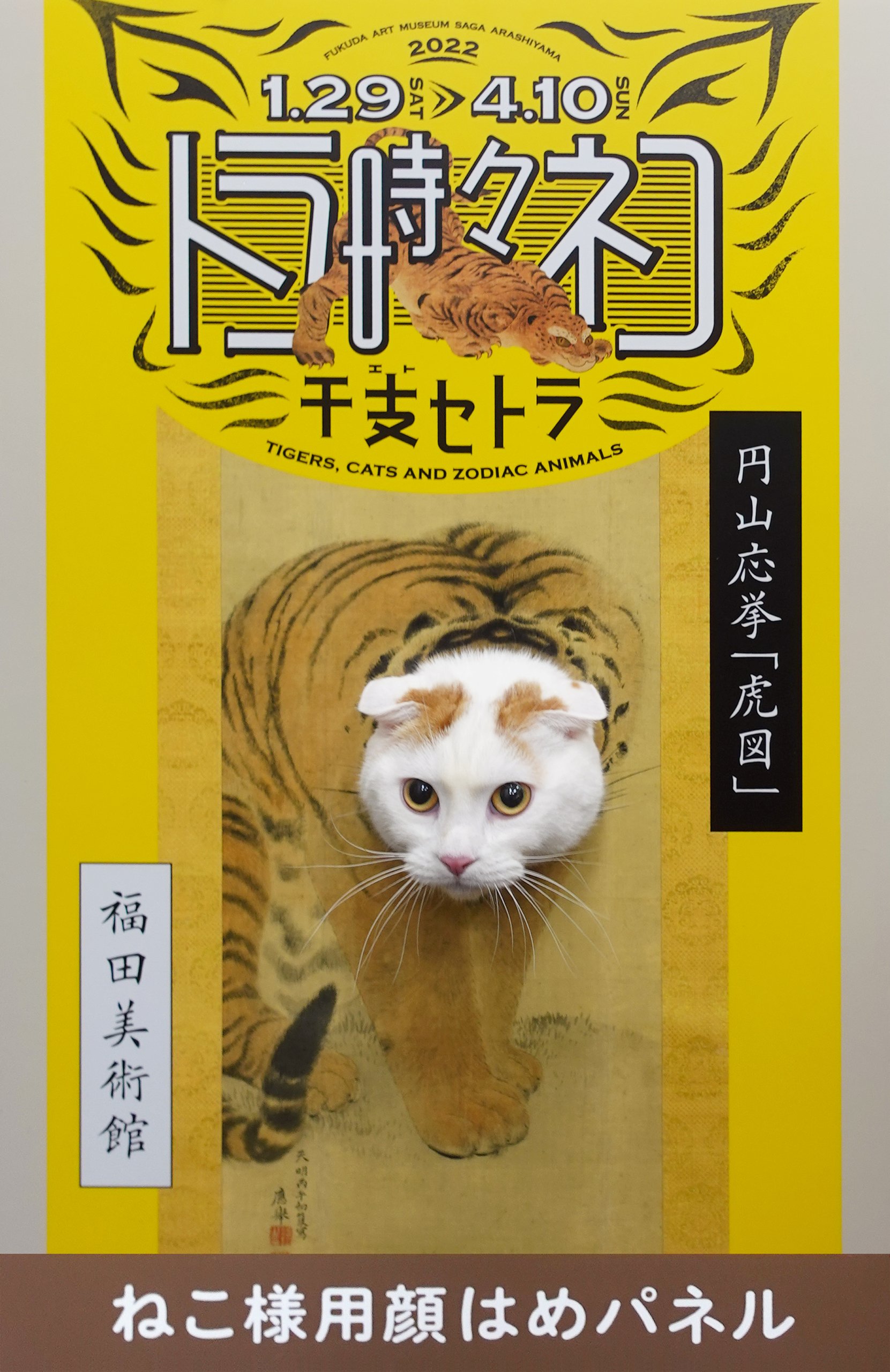 ねこ様用顔はめパネルを設置 京都 嵯峨嵐山 福田美術館 Fukuda Art Museum